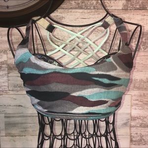 Lululemon Athletica sports strappy bra printed sports bra size 6